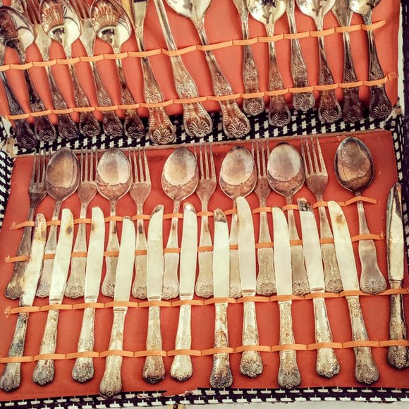 Silver Plated 51 Piece Silverware Set - Picture 3 of 10